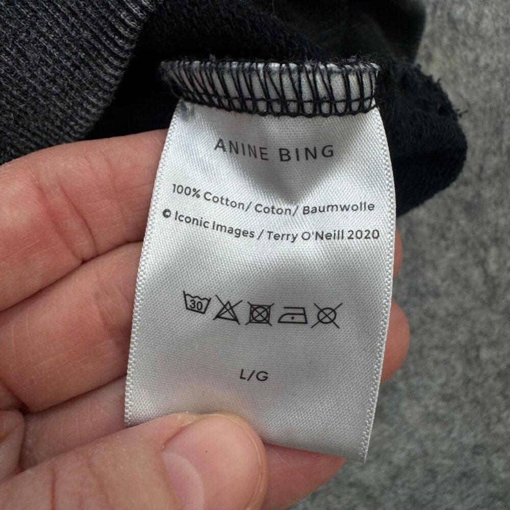 Anine Bing Hoodie Sz L Charcoal Gray Pullover - Picture 8 of 10